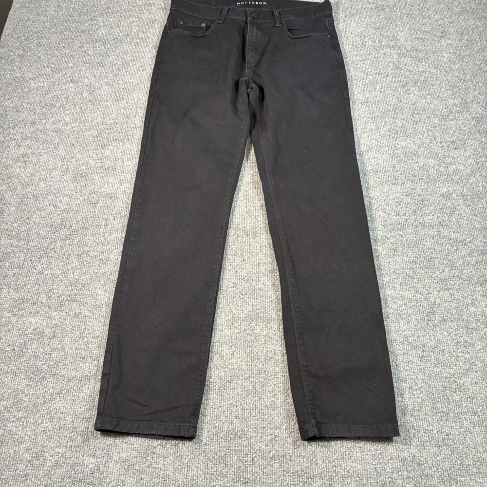 Mott & Bow Slim Fit Jeans Mens 30x30 Black Stretch Denim 5 Pocket Mid Rise